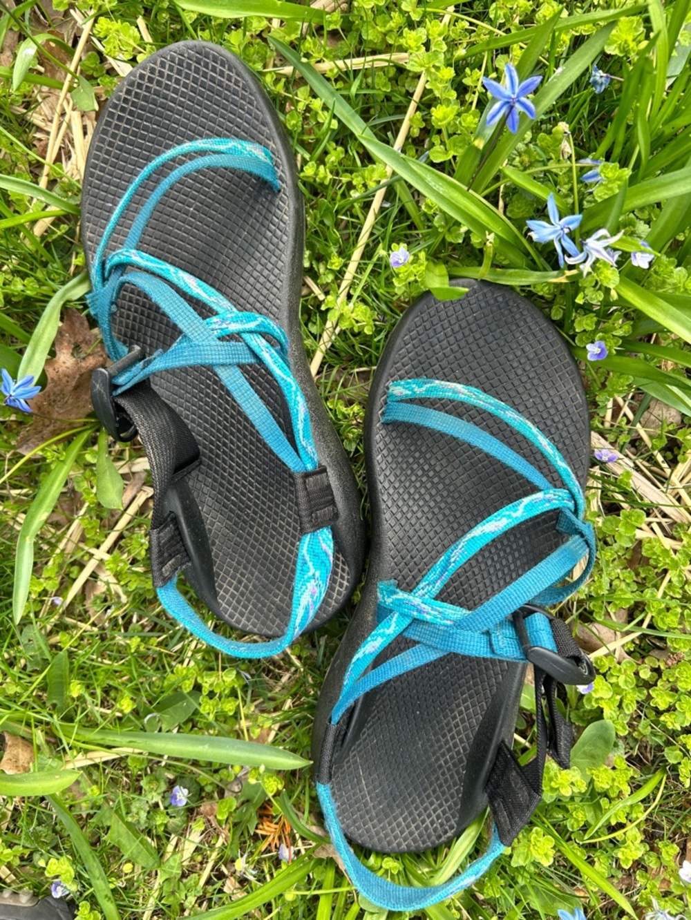 CHACO ZX/1 Classic Double Strap Sandals - Teal & Blue- Size 10